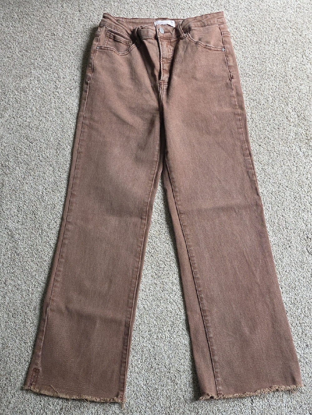 Risen Women’s High-Rise Straight Jeans in Dusty Brown